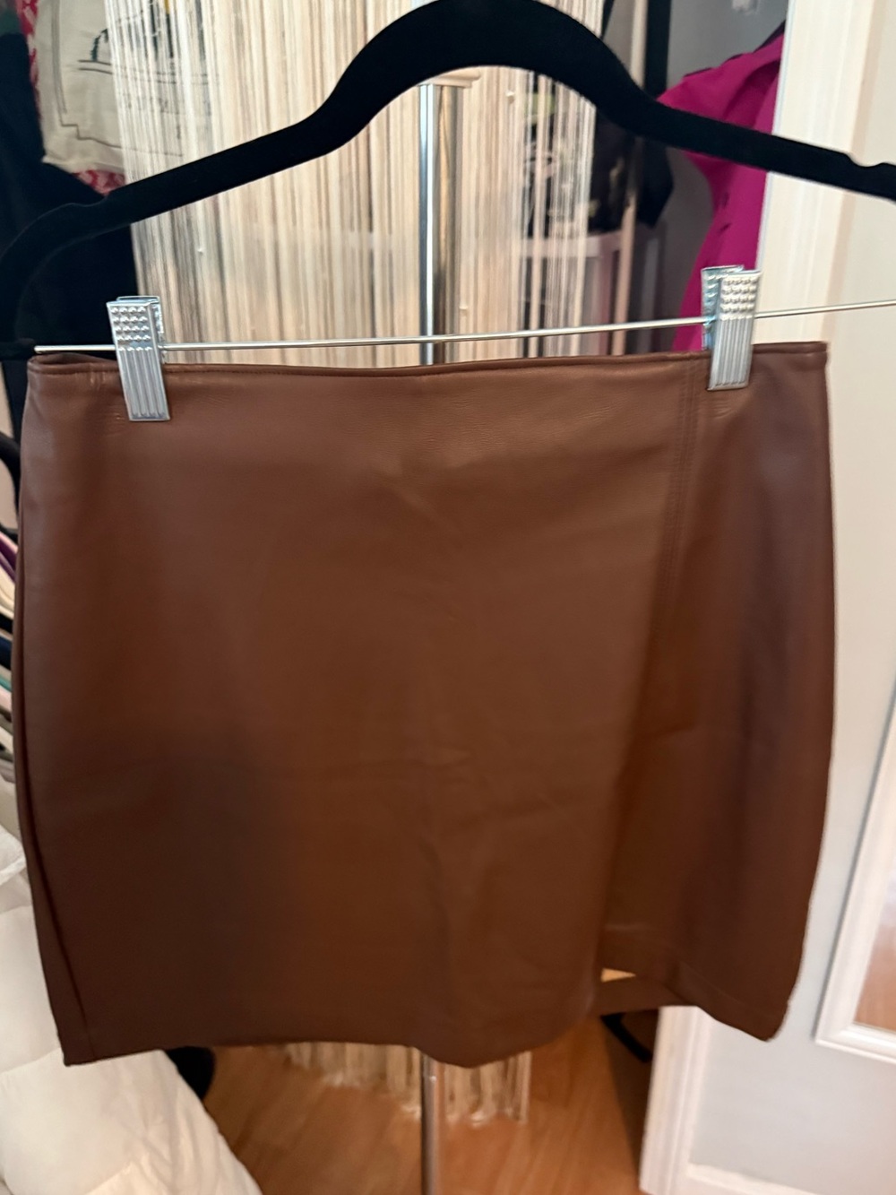 Hollister Brown Faux Leather Mini Skirt